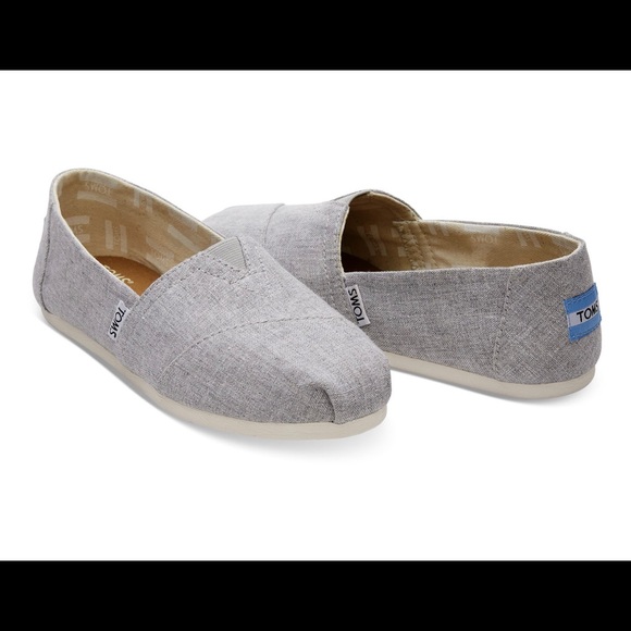 toms drizzle grey slub chambray